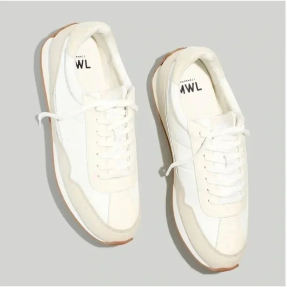 Madewell Shoes - Madewell League Sneakers Shoes Lace Up Athletic Washed Nubuck Cloud Linen 9.5